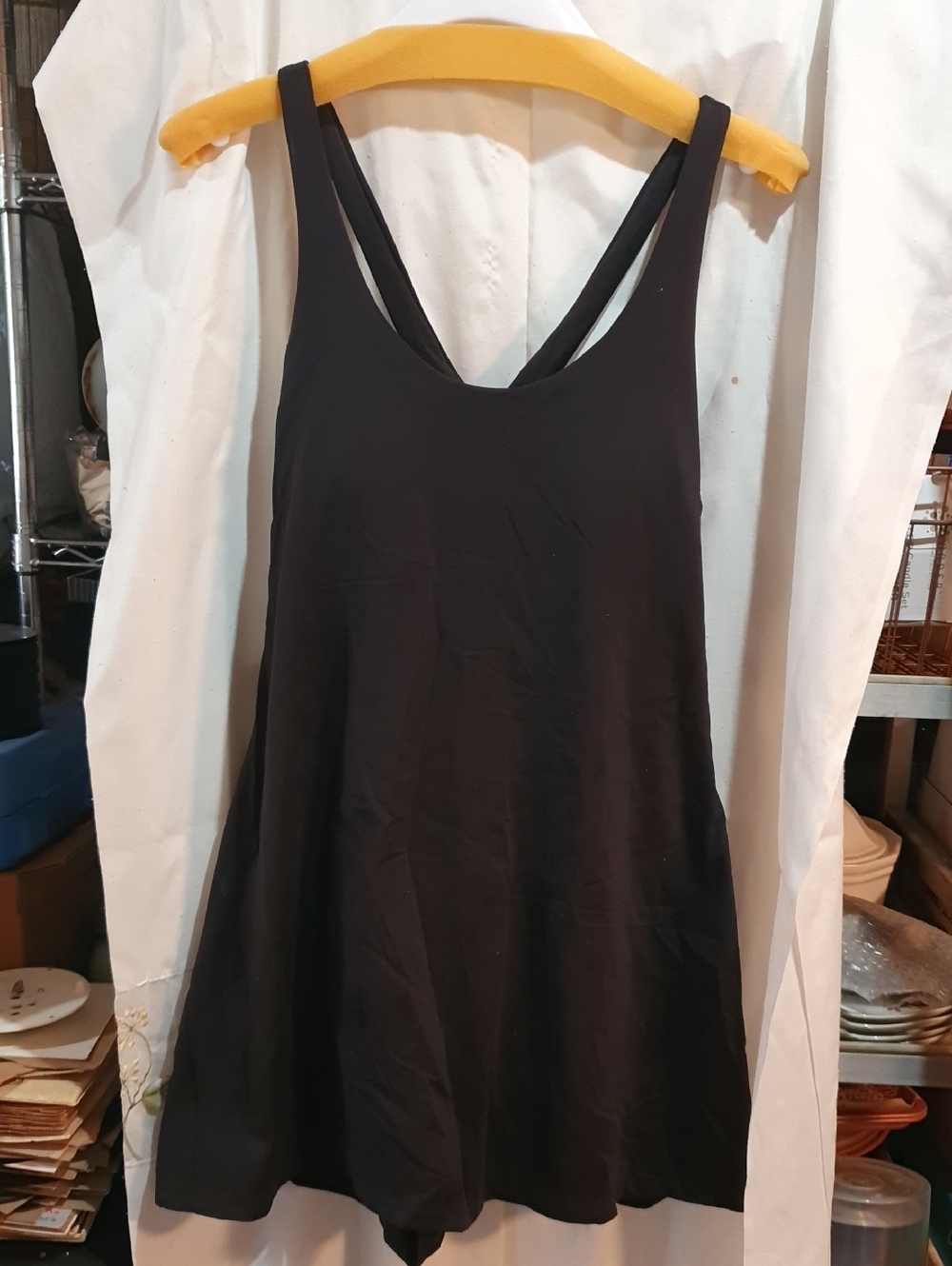 Black Strappy Swing Tank Dress